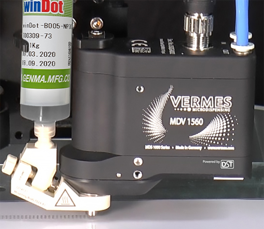 VERMES Microdipensing与GENMA 合作推出超小胶点锡膏喷射方案